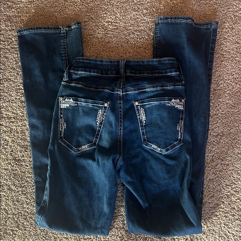 Bottoms Up Women's Dark Blue Wide Leg Jeans
